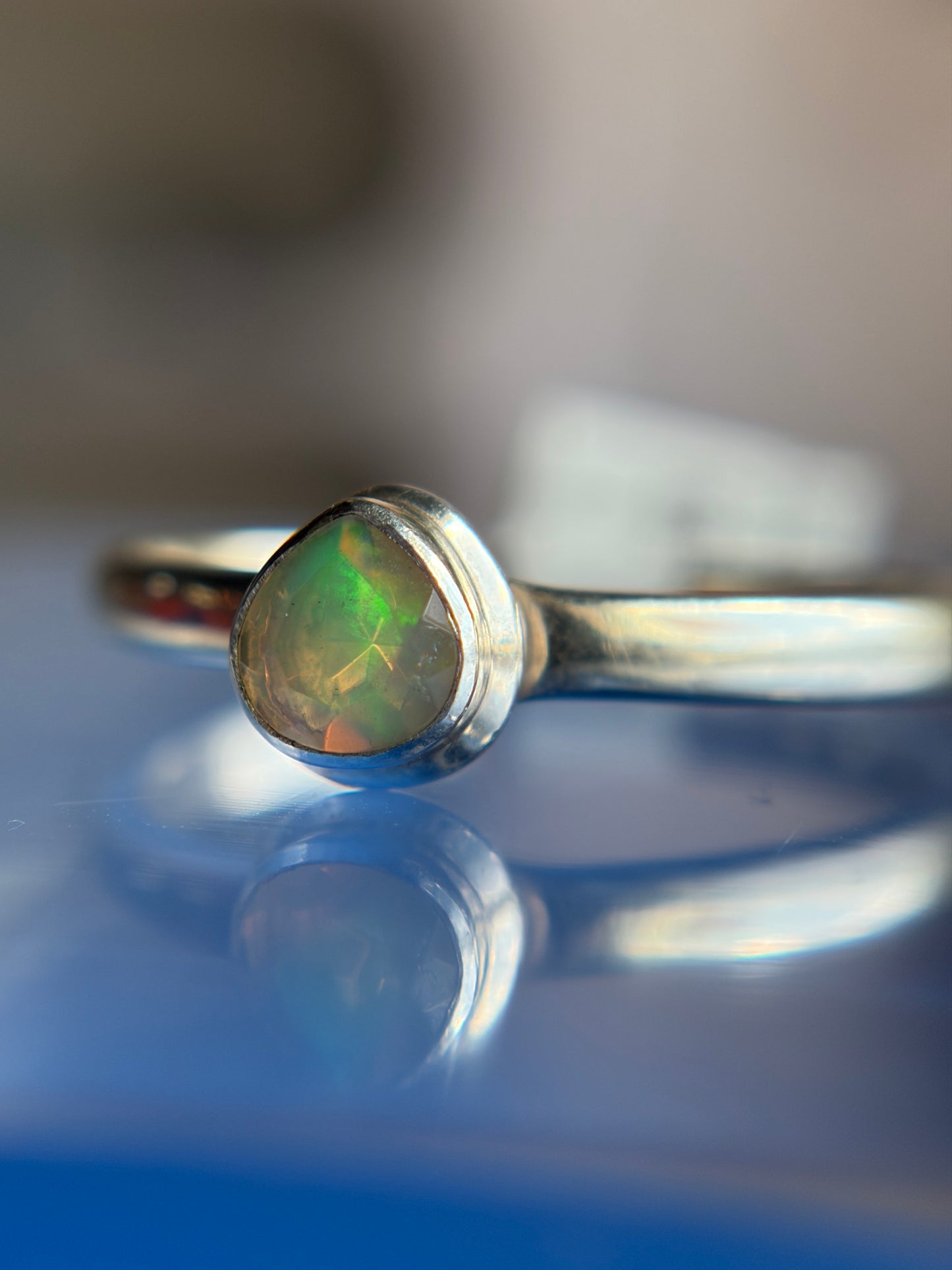 Ethiopian Opal Ring Size 11 Sterling Silver