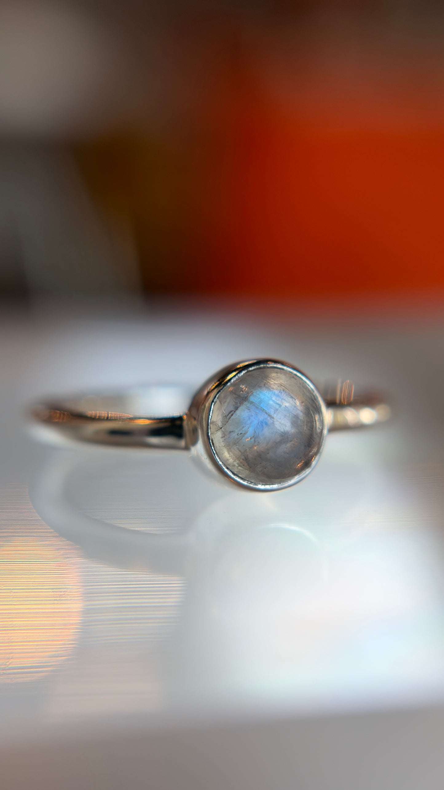Rainbow Moonstone Ring Size 4