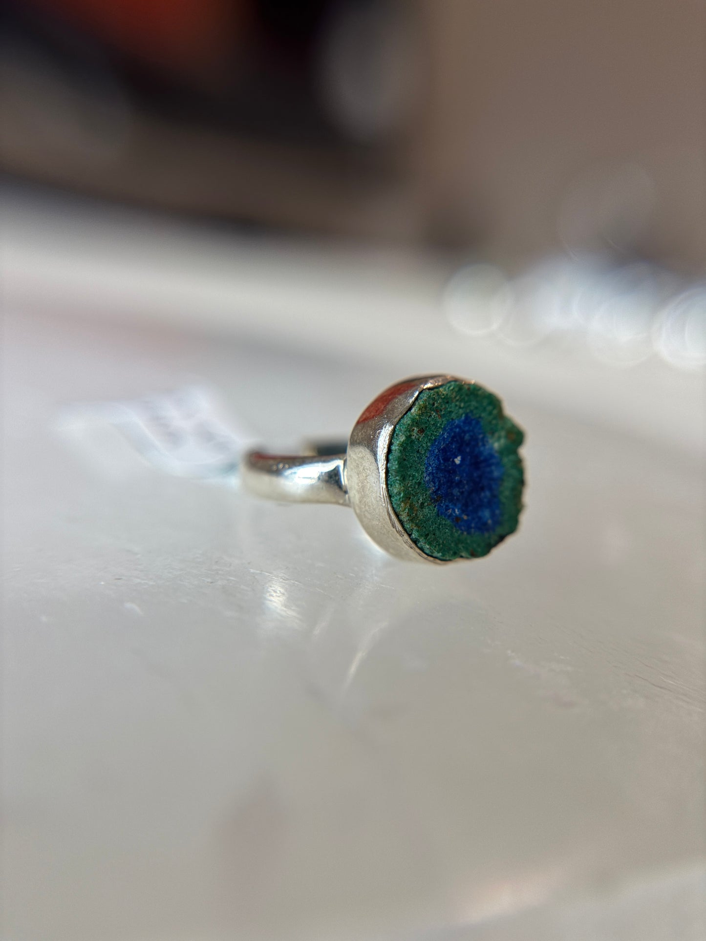 Blueberry Azurite Ring Size 5 Sterling Silver