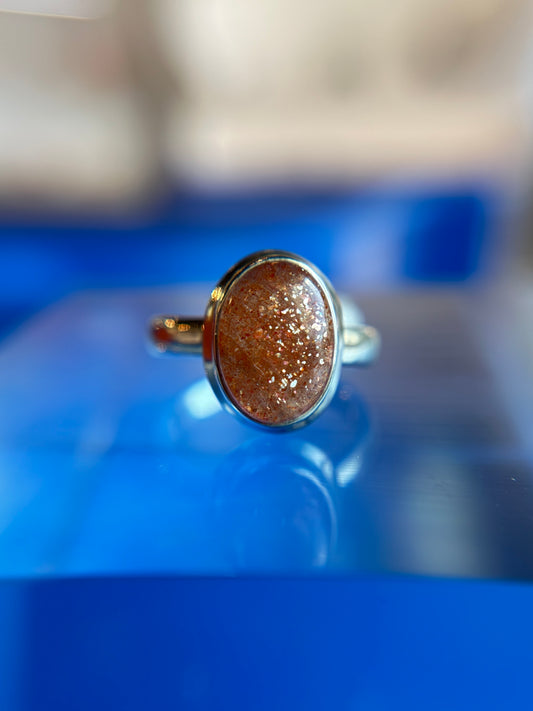 Sunstone Ring Size 7 Sterling Silver