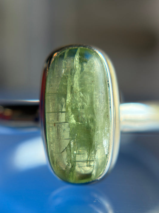 Green Kyanite Ring Size 11 Sterling Silver