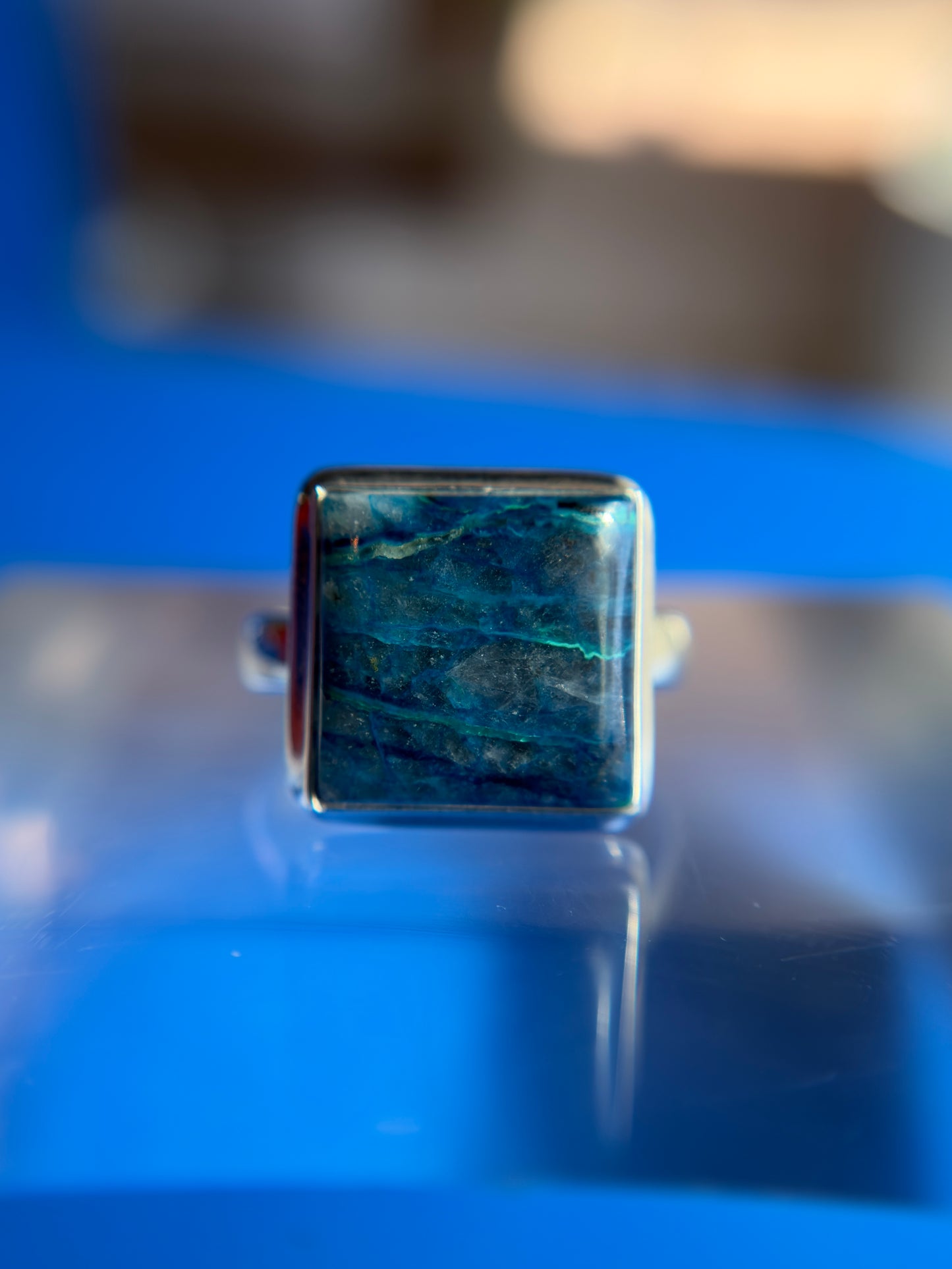 Shattuckite Ring Size 9 Sterling Silver