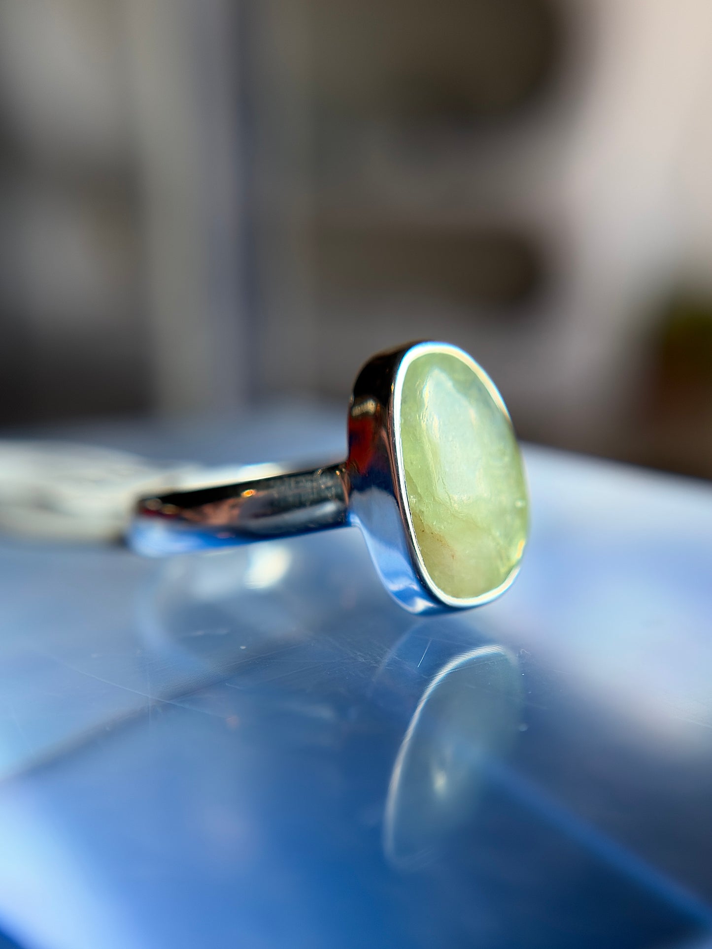 Green Kyanite Ring Size 7 Sterling Silver
