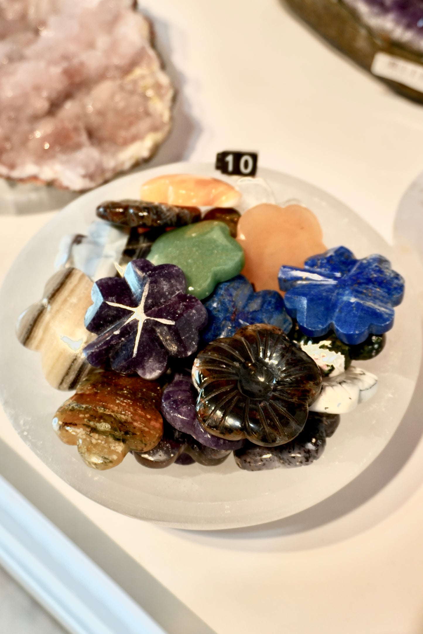 Assorted flower and Chevron crystals