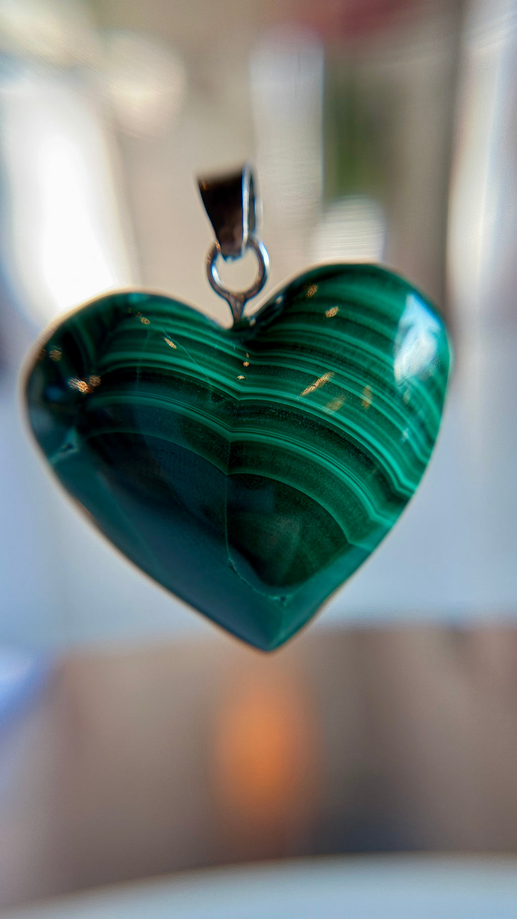 Large Malachite Hearts from Mexico with Sterling Silver Hardware