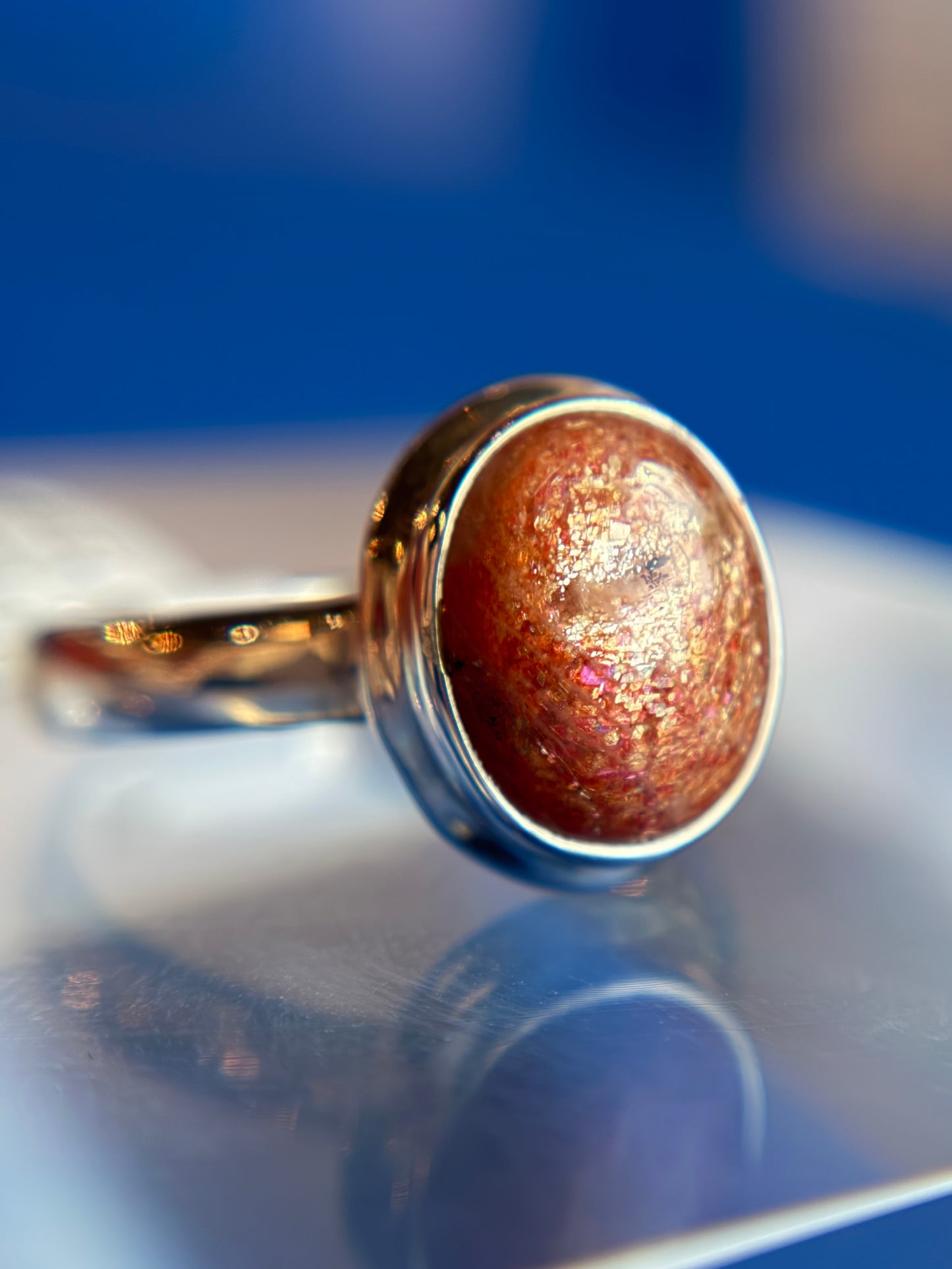 Sunstone Ring Size 8 Sterling Silver