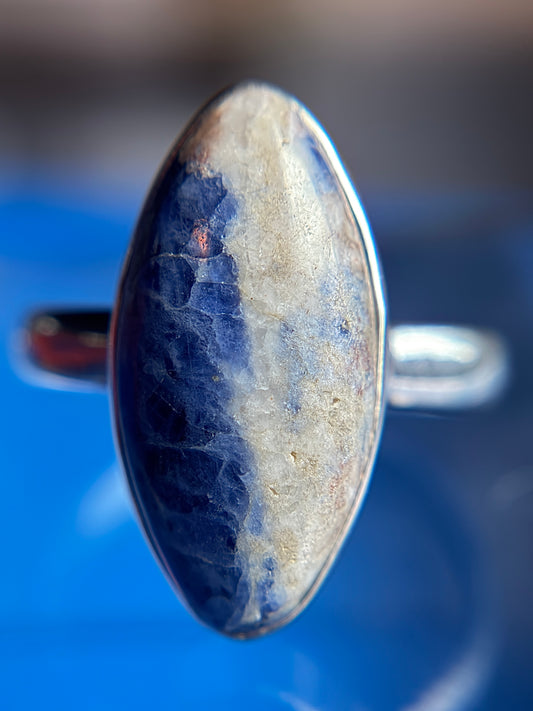 Sodalite Ring Size 12 Sterling Silver