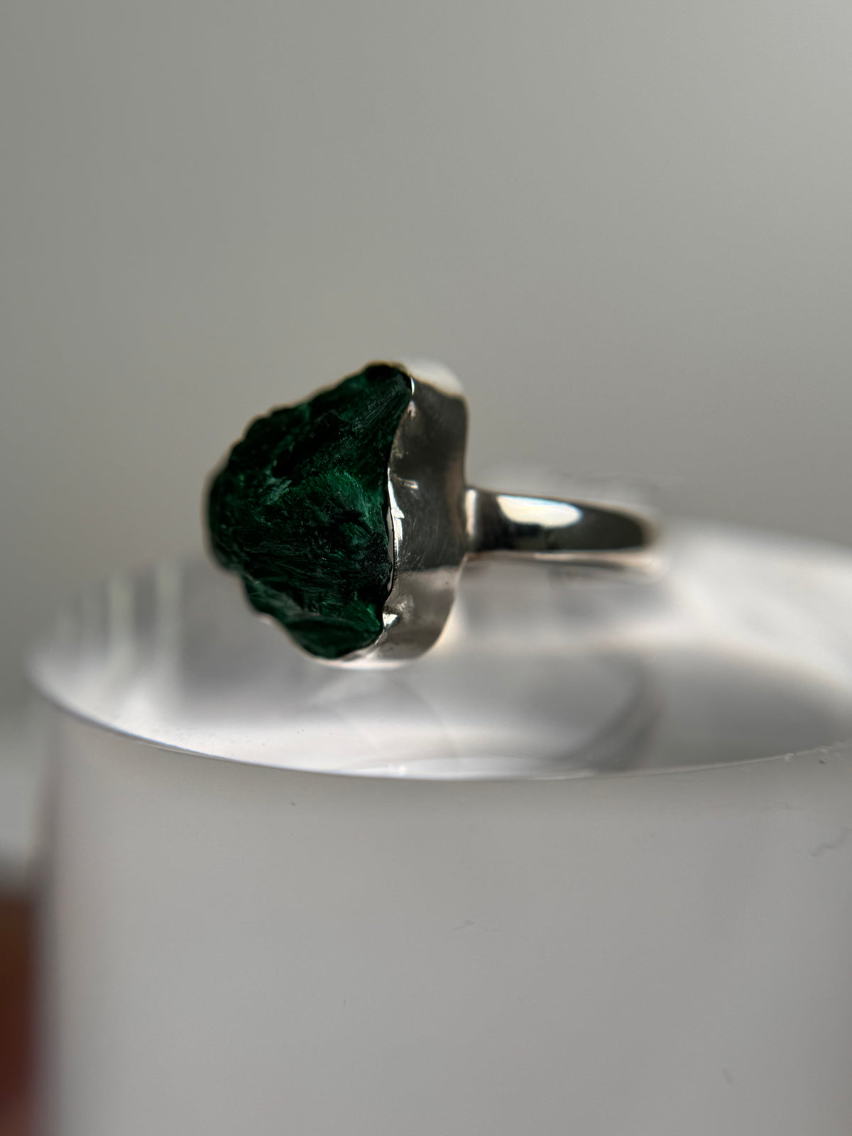 Malachite Druzy Ring Size 8