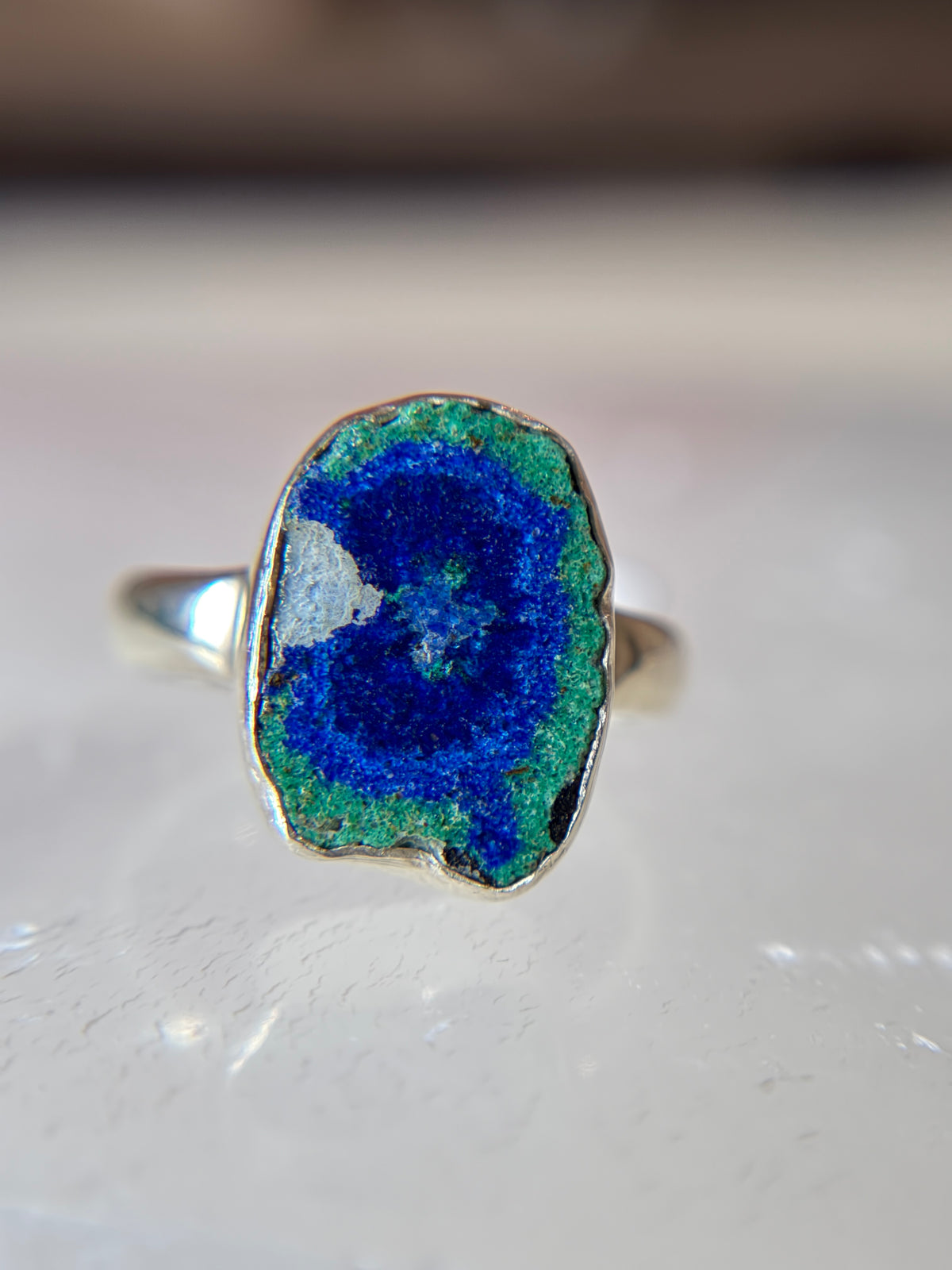 Blueberry Azurite Ring Size 7 Sterling Silver