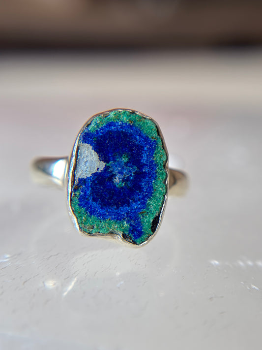 Blueberry Azurite Ring Size 7 Sterling Silver