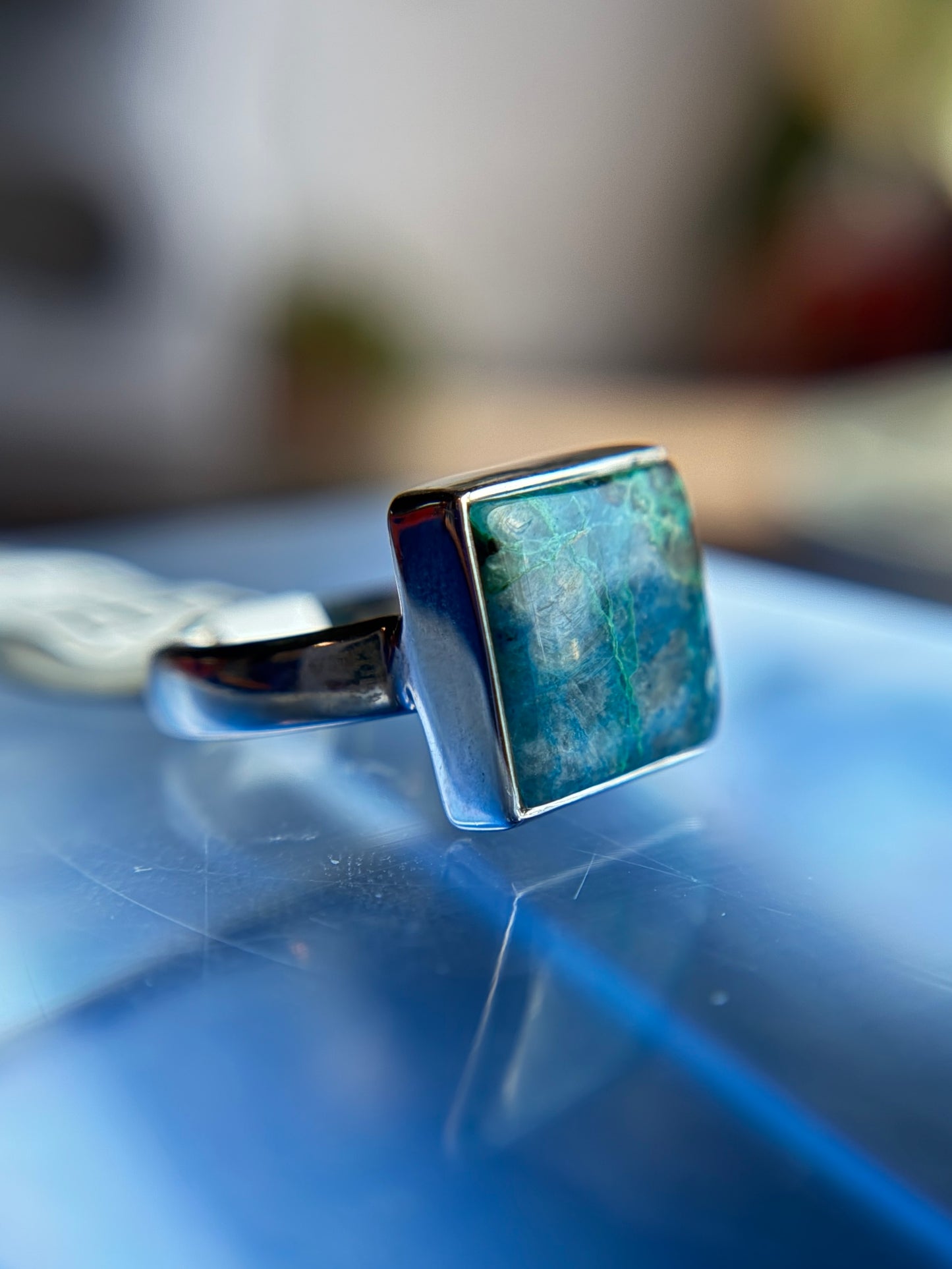 Shattuckite Ring Size 5 Sterling Silver