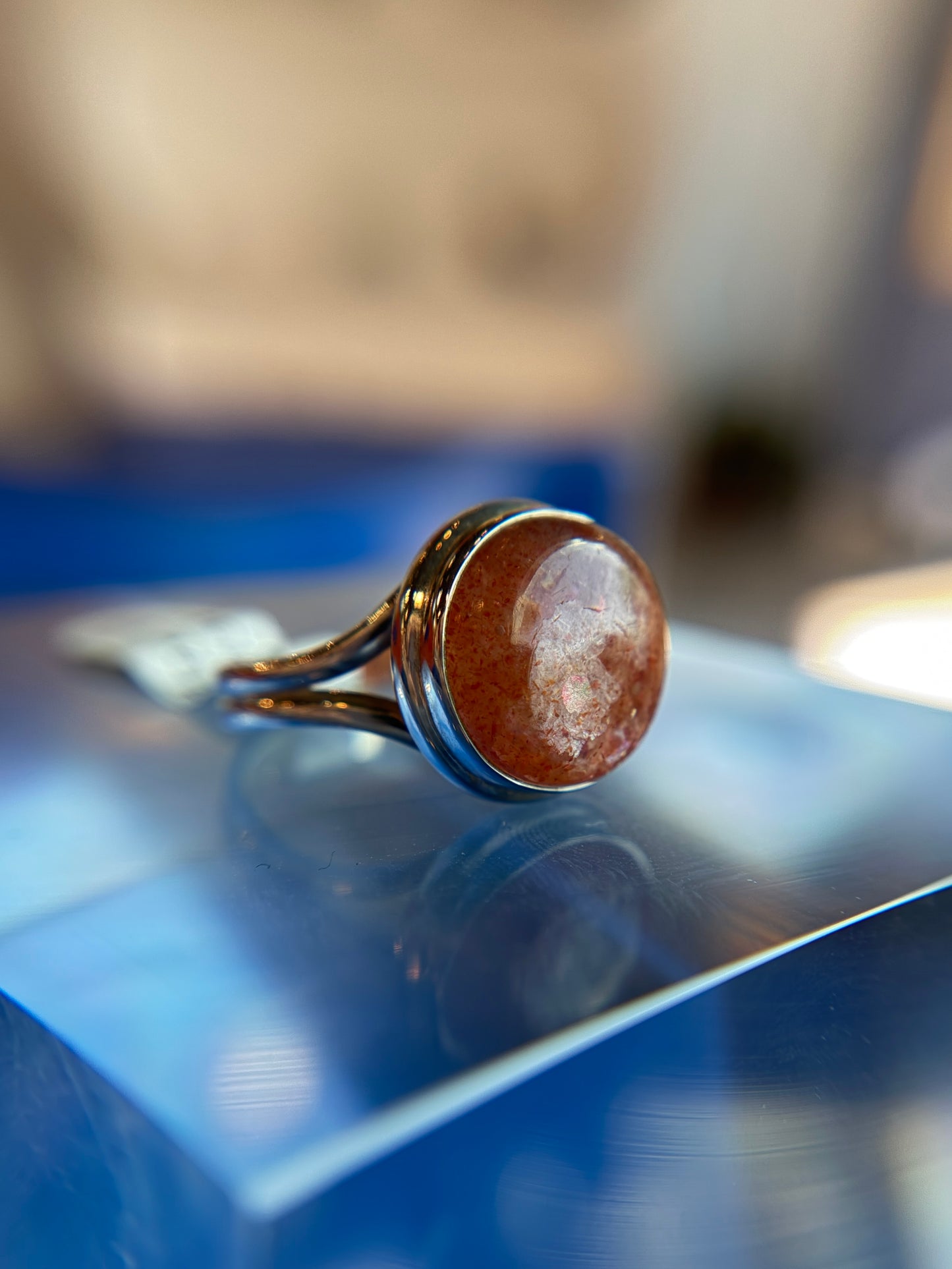 Sunstone Ring Size 10 Sterling Silver