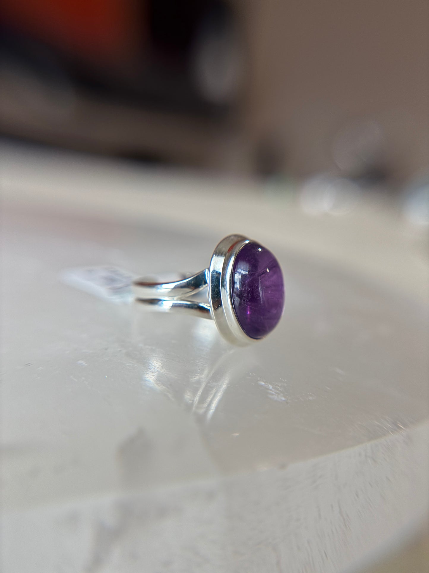 Amethyst Ring Size 6 Sterling Silver