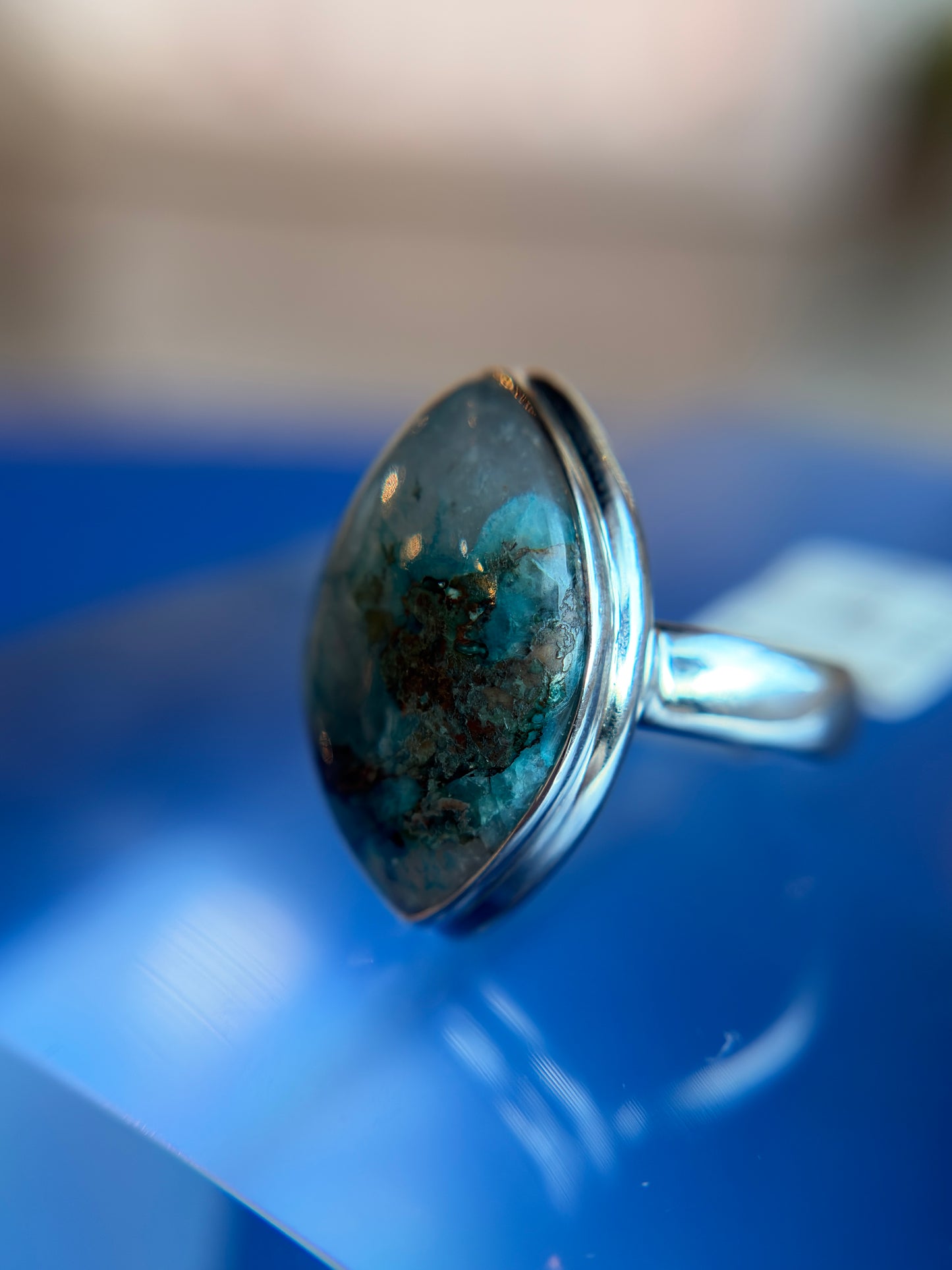 Shattuckite Ring Size 5 Sterling Silver