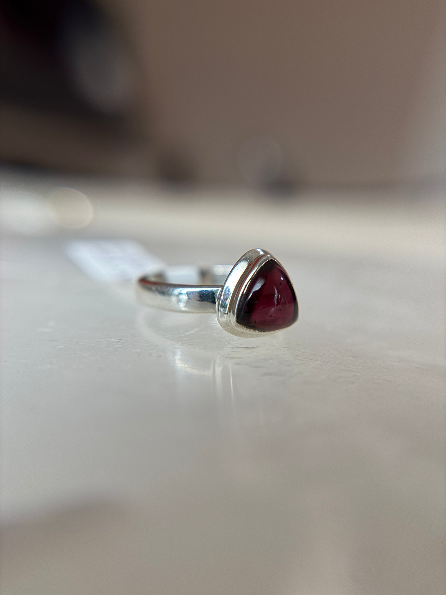 Garnet Ring Size 7 Sterling Silver