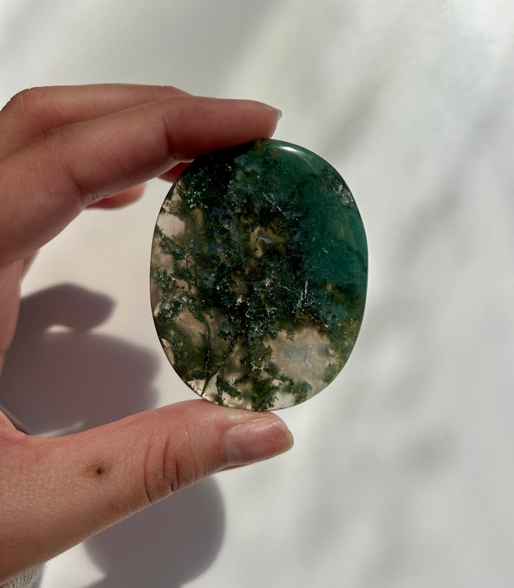 Moss Agate Palm Stone