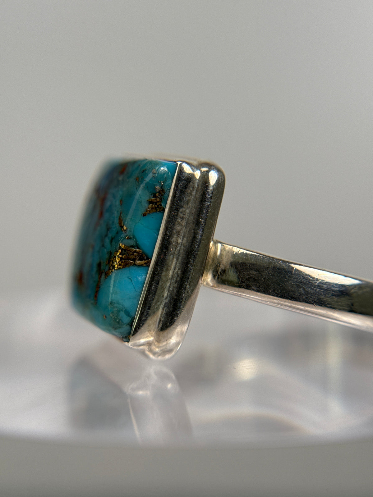 Blue Copper Turquoise Ring Size 11