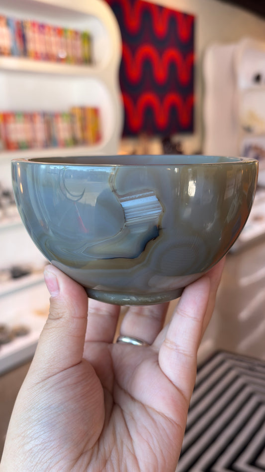 Banded Agate with Carnelian Bowl