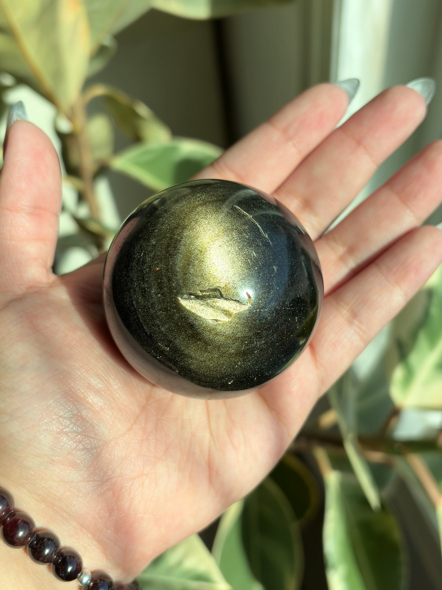 Gold Sheen Obsidian Sphere GS1