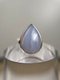 Blue Agate Ring Size 11