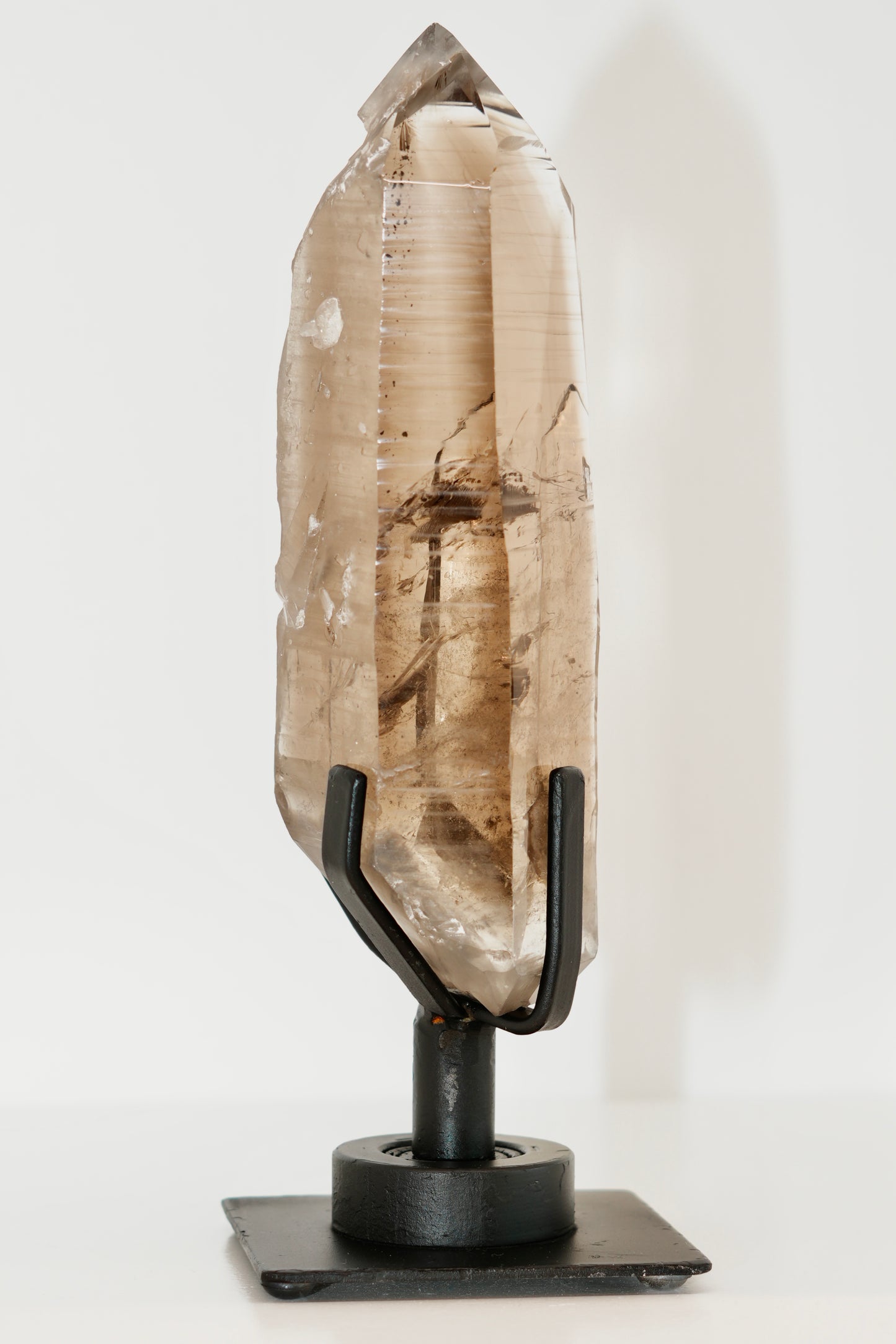 Rare Lemurian Smoky Citrine on swivel stand