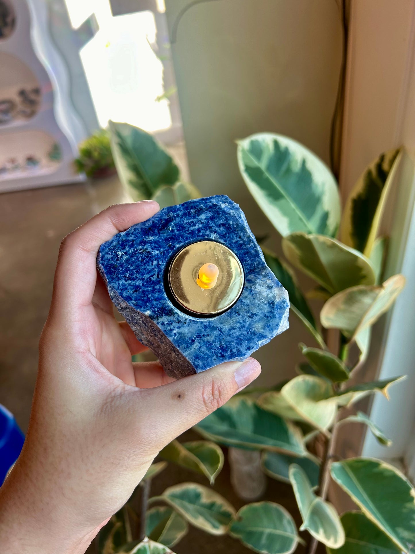 Sodalite Candle Holder