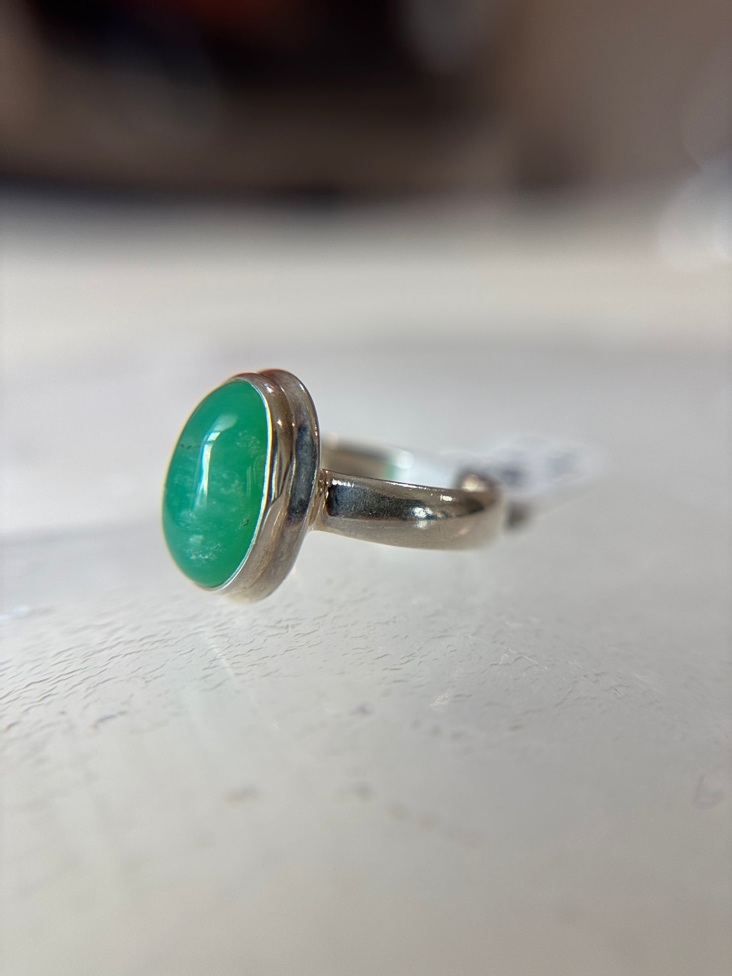 Chrysoprase Ring Size 7 Sterling Silver