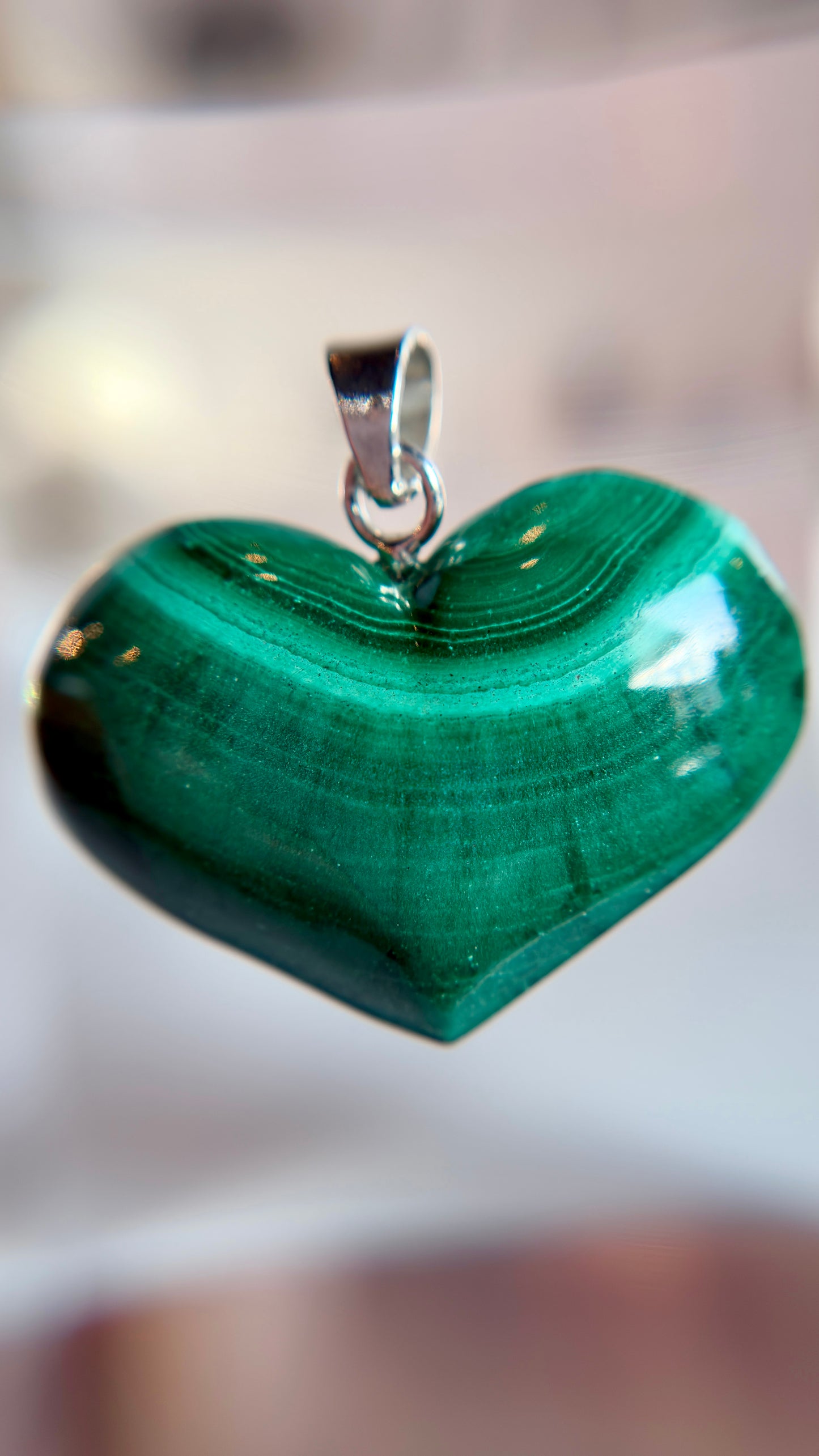 Large Malachite Hearts from Mexico with Sterling Silver Hardware