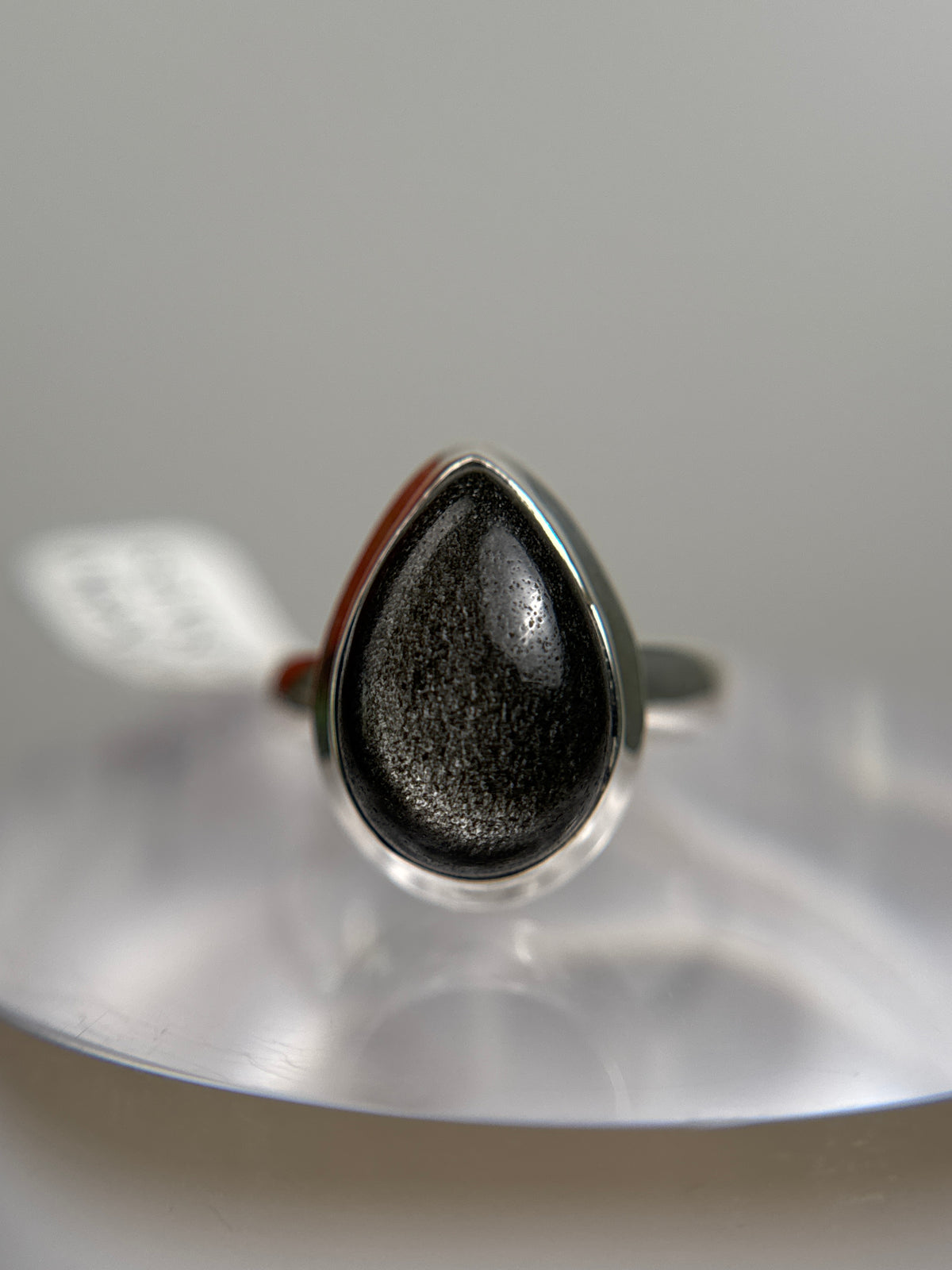 Silver Obsidian Ring Size 6