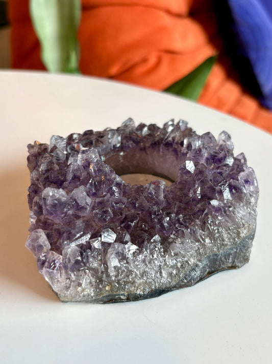 Amethyst Tea Light Candle Holder (A)