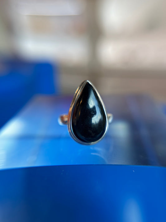 Blue Tiger’s Eye Ring Size 7 Sterling Silver