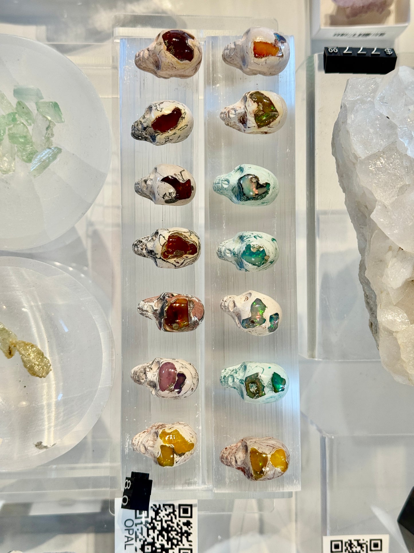 Hand Carved Natural Opal Skull