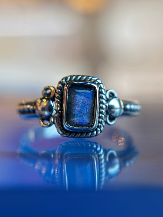 Labradorite Ring Size 6 Sterling Silver
