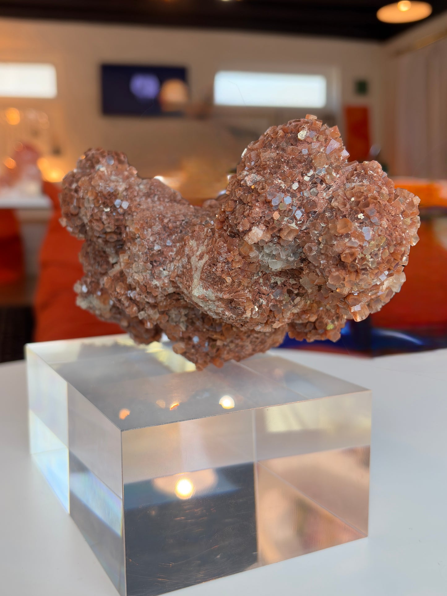 Red Aragonite Large Cluster