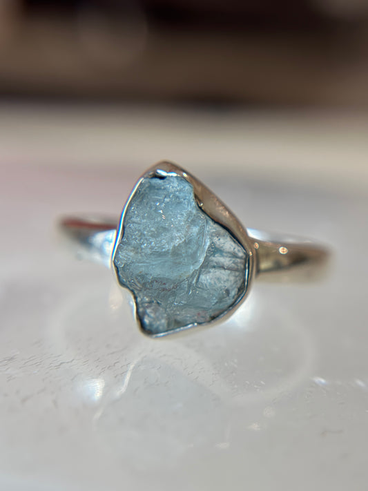 Aquamarine Ring Size 11 Sterling Silver