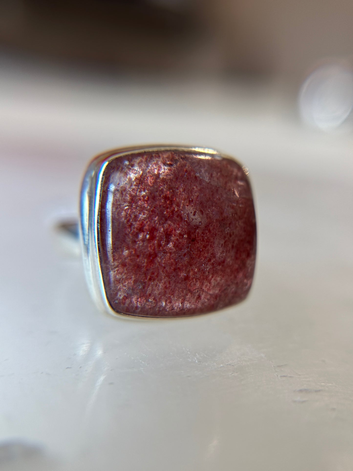 Strawberry Quartz Ring from Russia Size 5