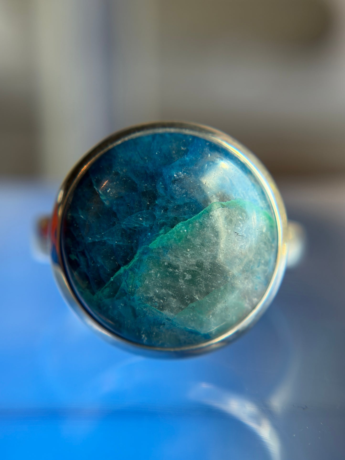 Shattuckite Ring Size 9 Sterling Silver