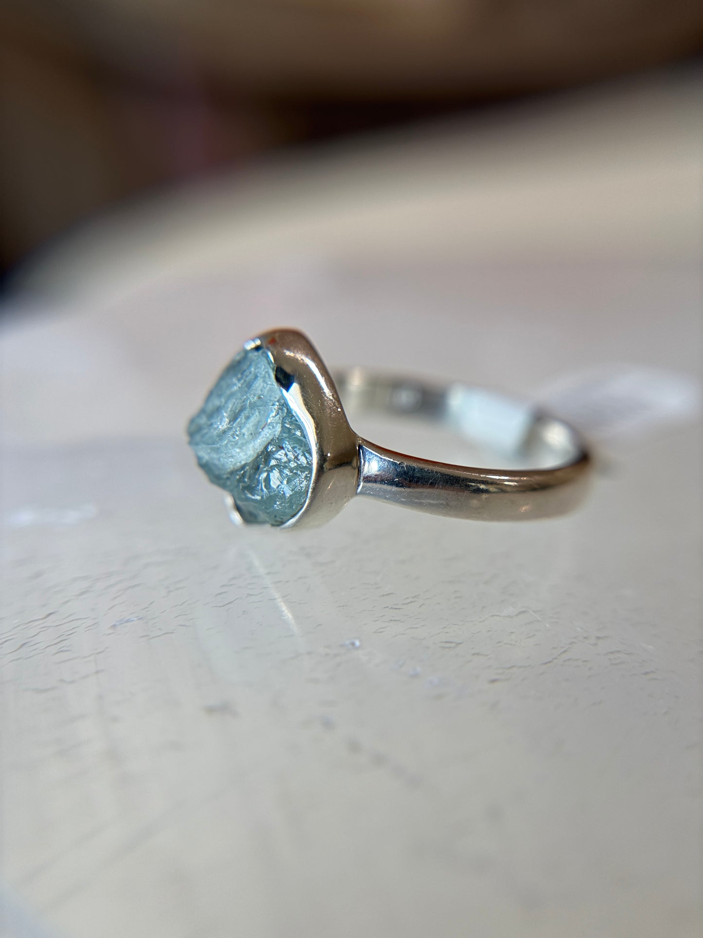 Aquamarine Ring Size 11 Sterling Silver