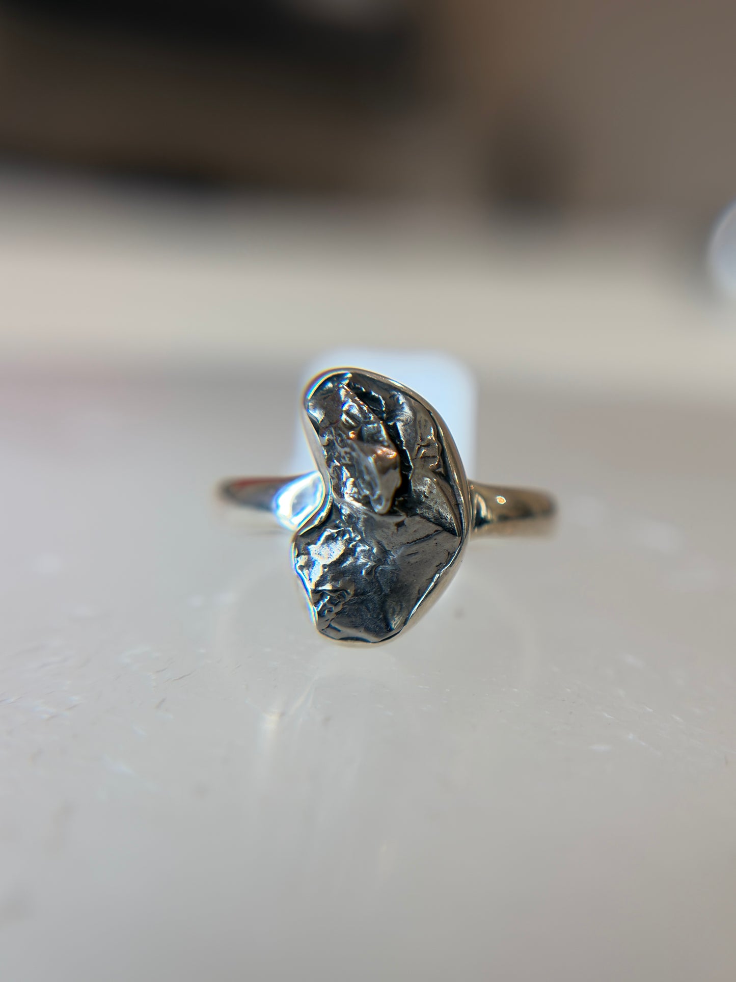 Meteorite from Argentina Sterling Silver Ring Size 6