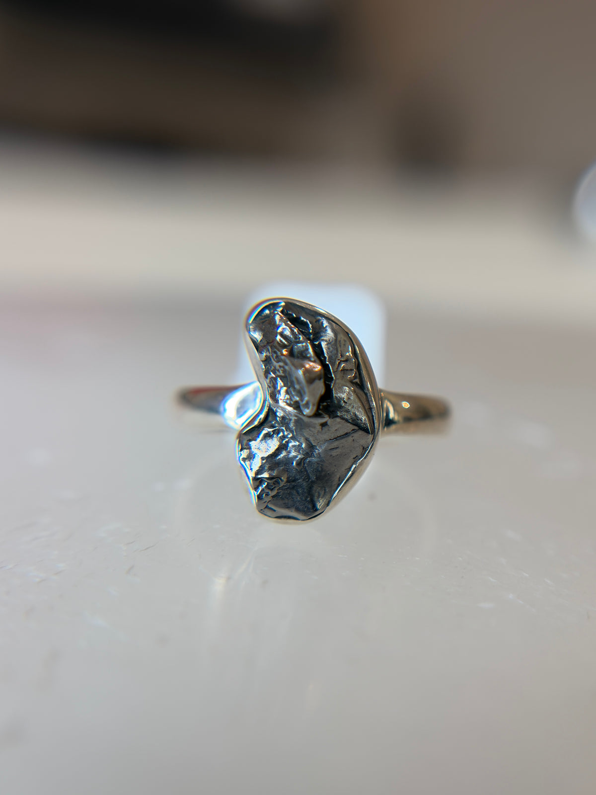 Meteorite from Argentina Sterling Silver Ring Size 6