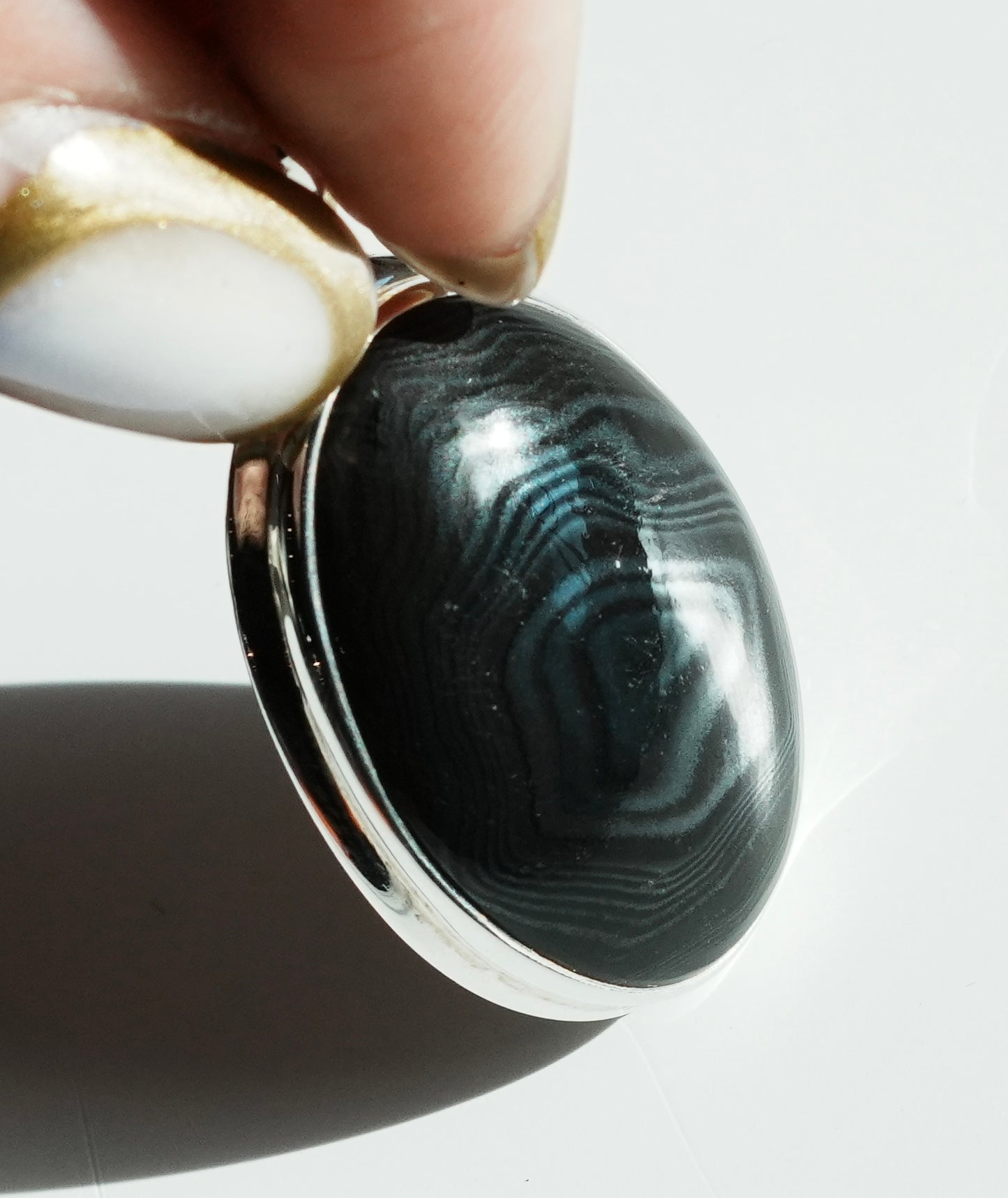 PSILOMELANE STERLING SILVER PENDANT