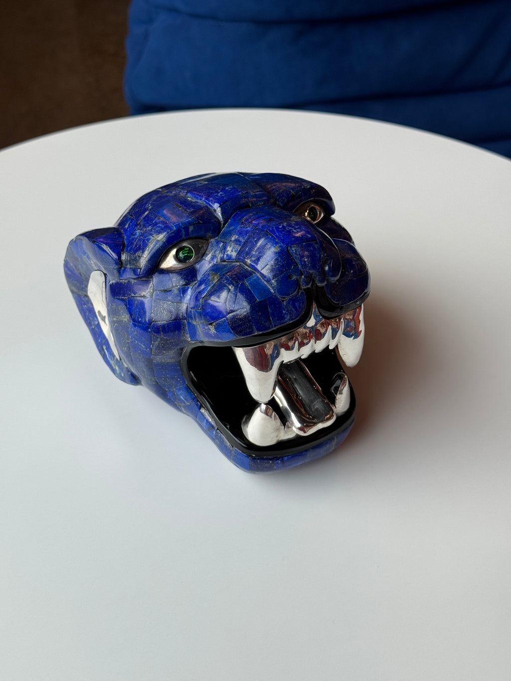 Large Mayan Jaguar Sculpture | Lapis Lazuli Opal and 95% silver accents
