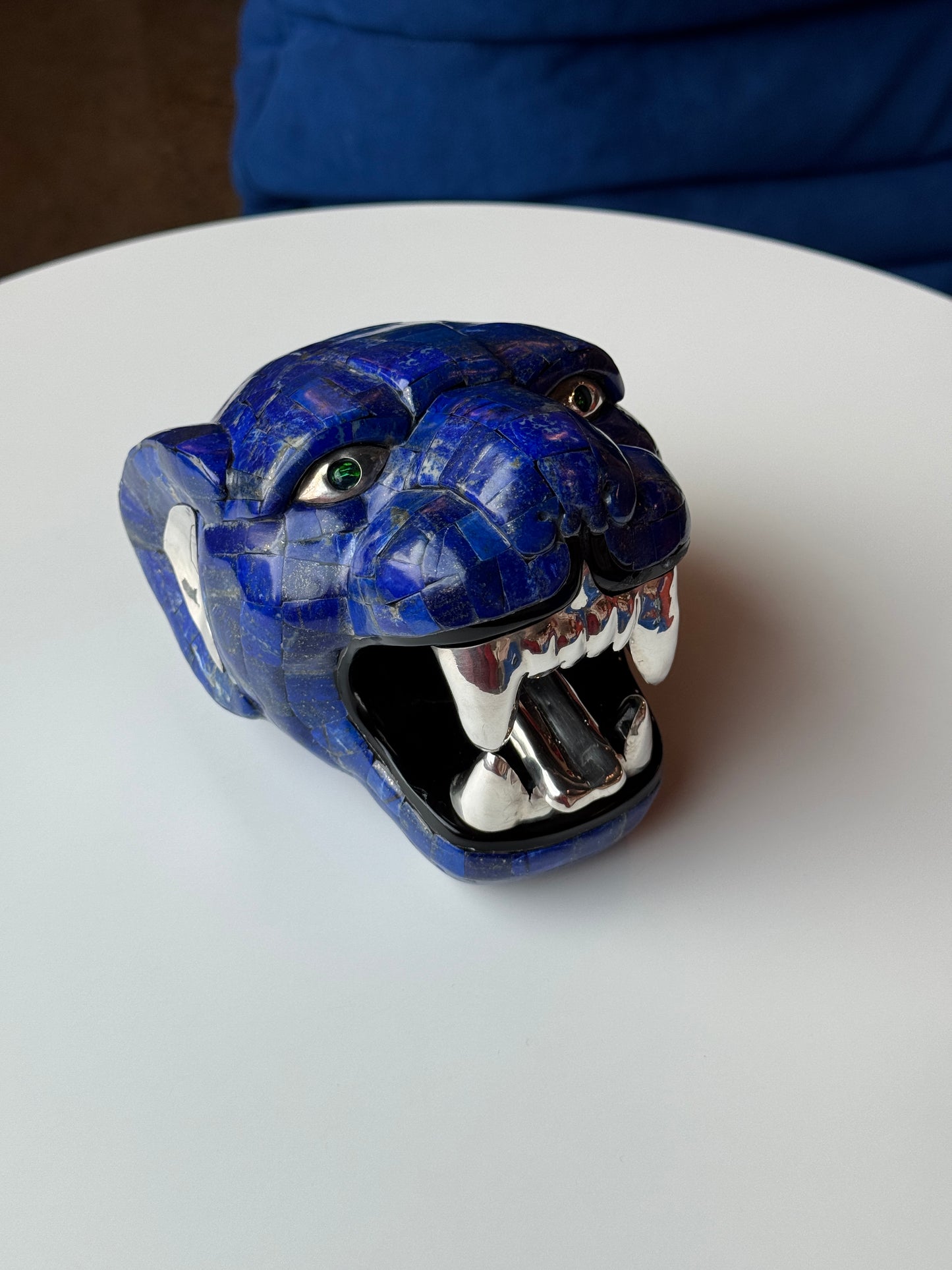 Large Mayan Jaguar Sculpture | Lapis Lazuli Opal and 95% silver accents