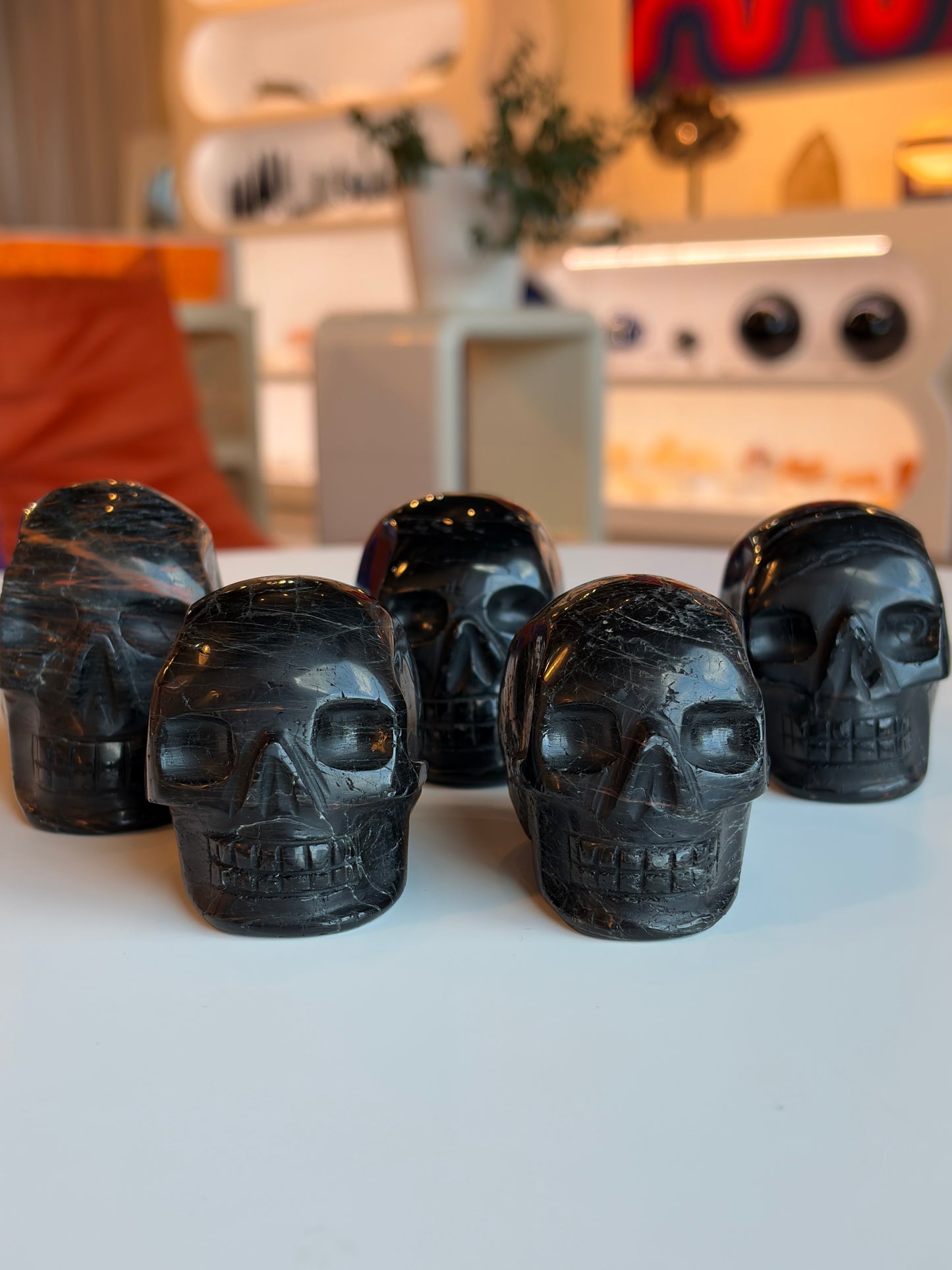 Black Tourmaline Skulls