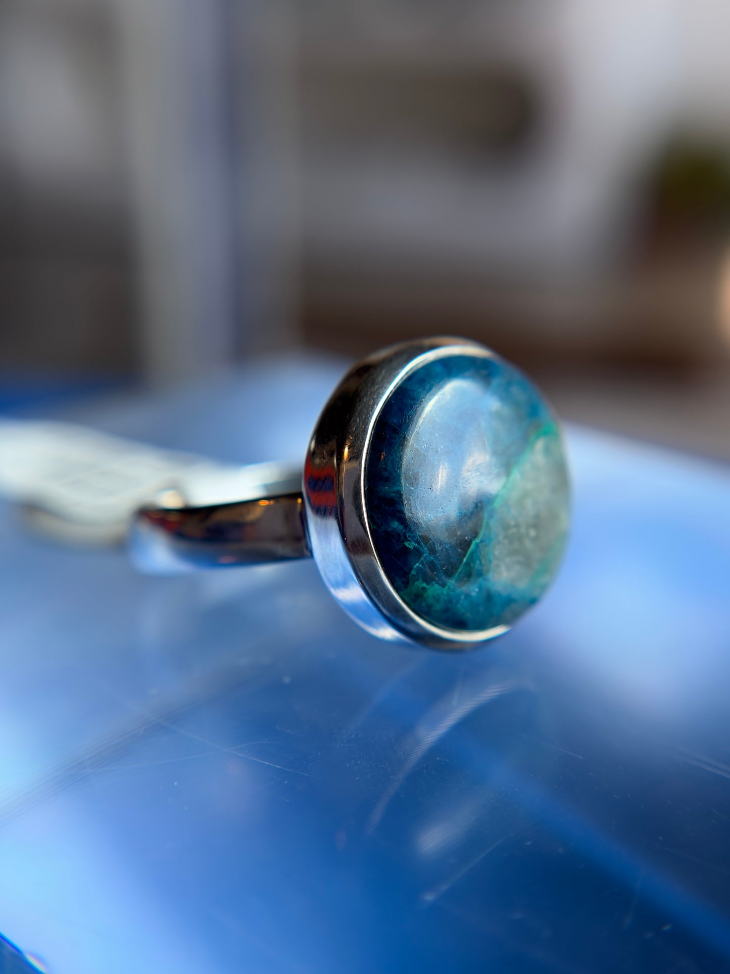 Shattuckite Ring Size 9 Sterling Silver