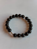 Jet Bracelet 8mm sterling silver