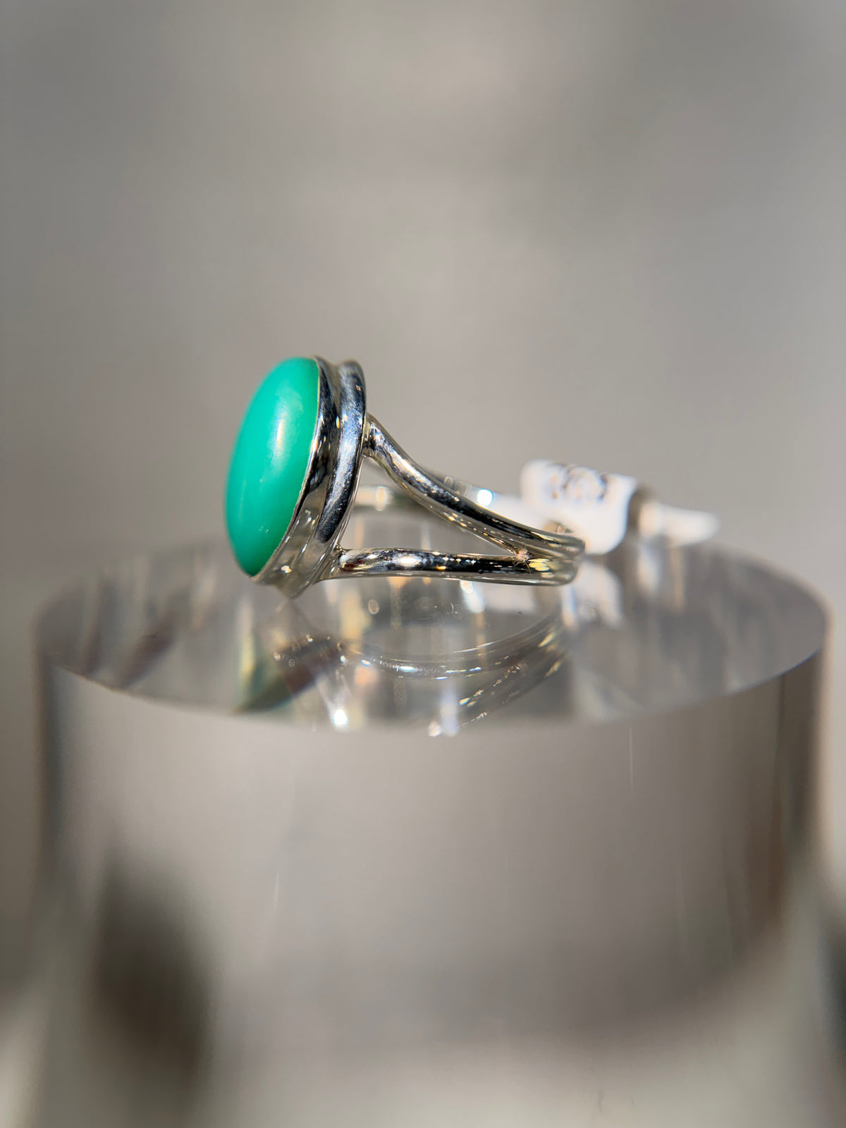 Chrysoprase Sterling Silver Ring Size 7.5
