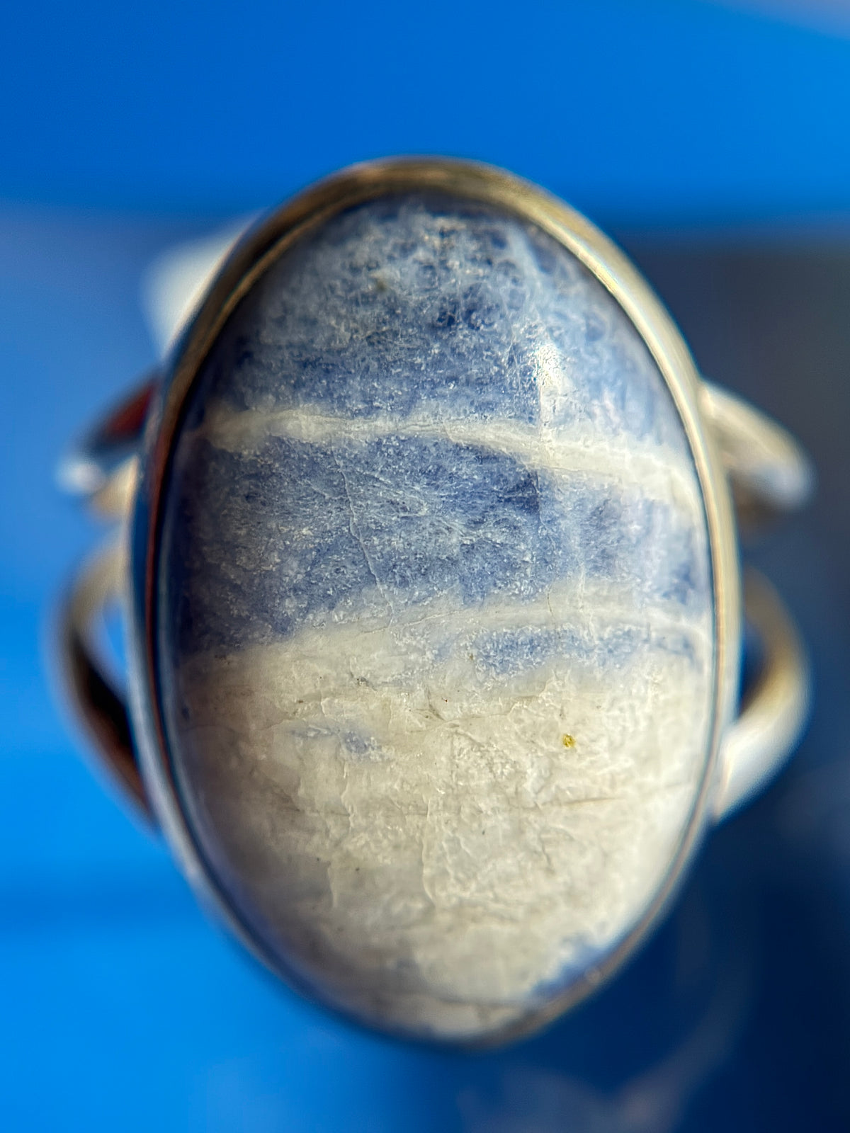 Sodalite Ring Size 12 Sterling Silver