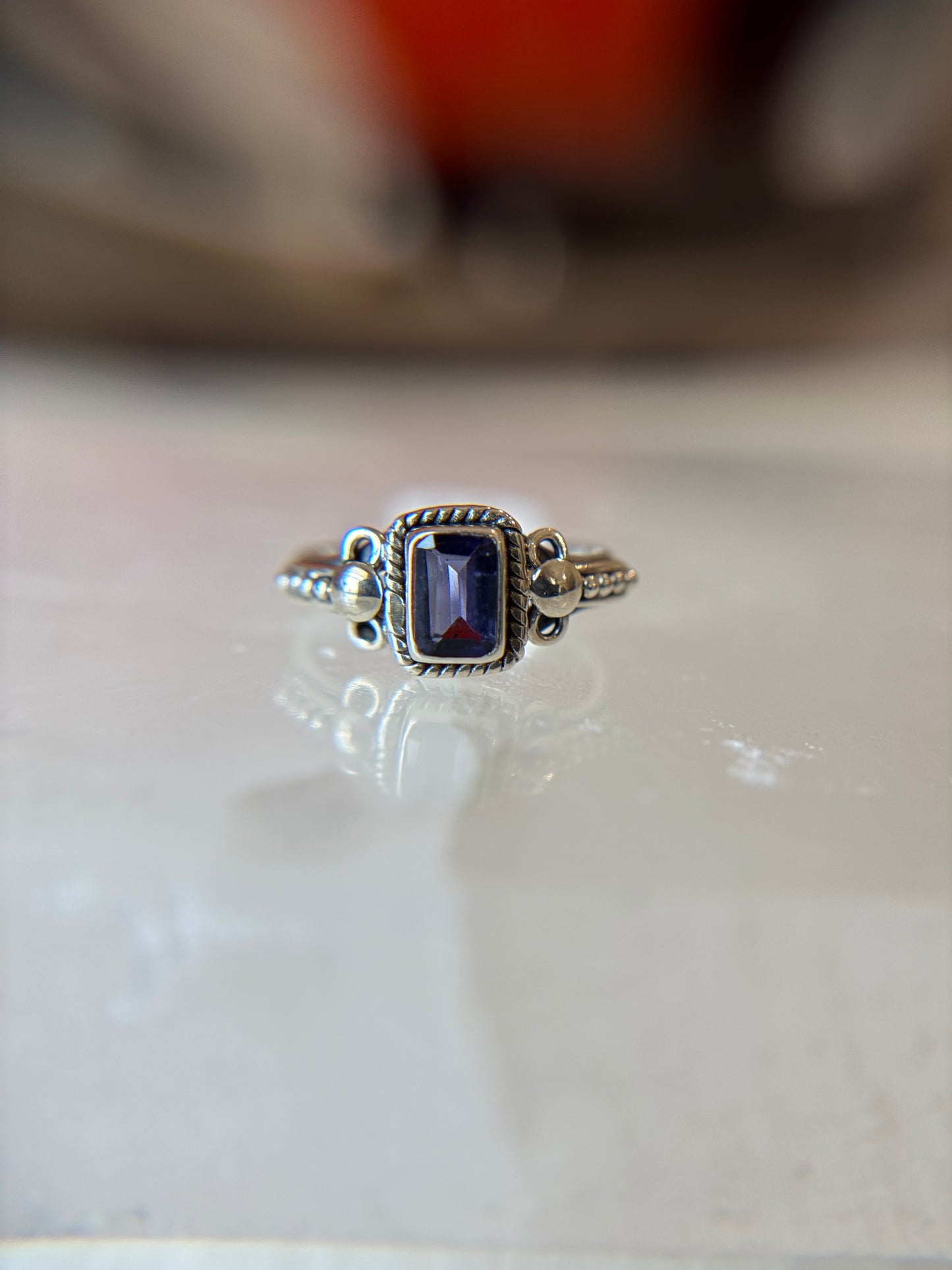 Iolite Ring from India Sterling Silver