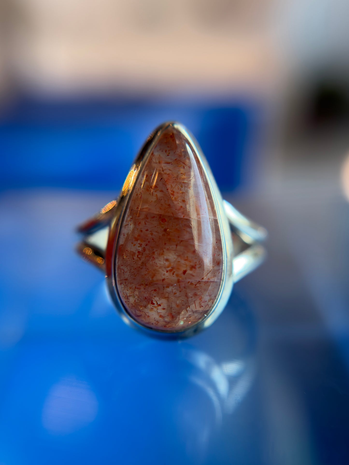 Sunstone Ring Size 9 Sterling Silver